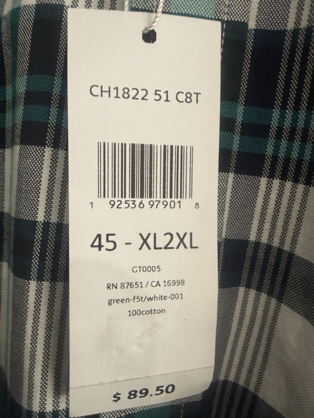 Lacoste Izod- Plaid Button-Up Shirt in Green and White
